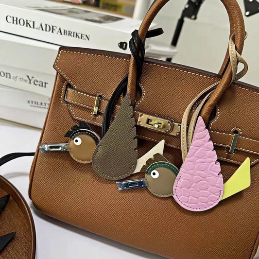 Flying Lovebird Charm – Handcrafted Genuine Leather Bag Accessory | Symbol of Freedom and Affection