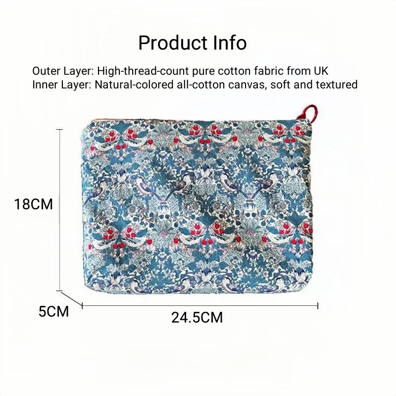 UK Style Classic Floral Embroidered Cosmetic Bag | Large-Capacity Travel Organizer & Toiletry Pouch