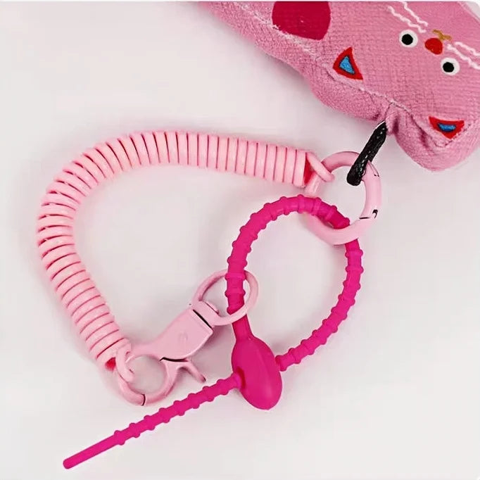 Pink Polka-Dot Cat Bag Charm Adorable Kitty Accessory for Gifts & Festive Cheer