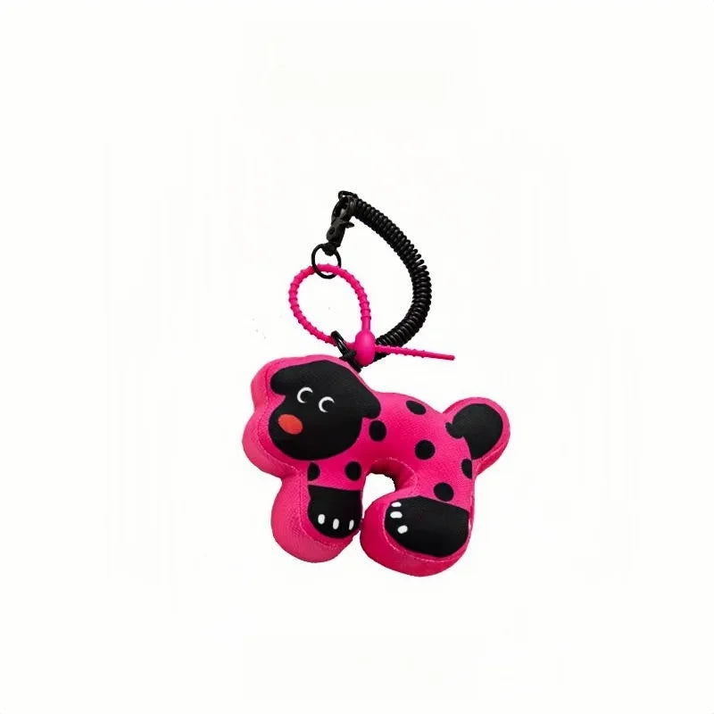 Pink Polka-Dot Cat Bag Charm Adorable Kitty Accessory for Gifts & Festive Cheer