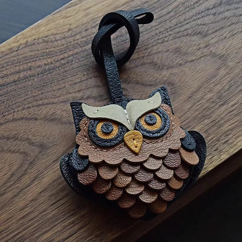 Handcrafted Owl Leather Bag Charm | Keychain | Premium Quality | Unique and Sophisticated Design