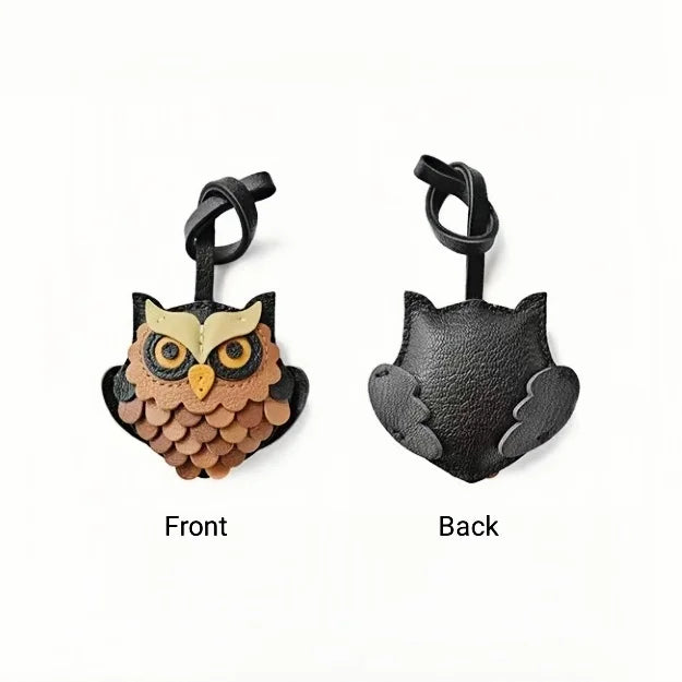 Handcrafted Owl Leather Bag Charm | Keychain | Premium Quality | Unique and Sophisticated Design