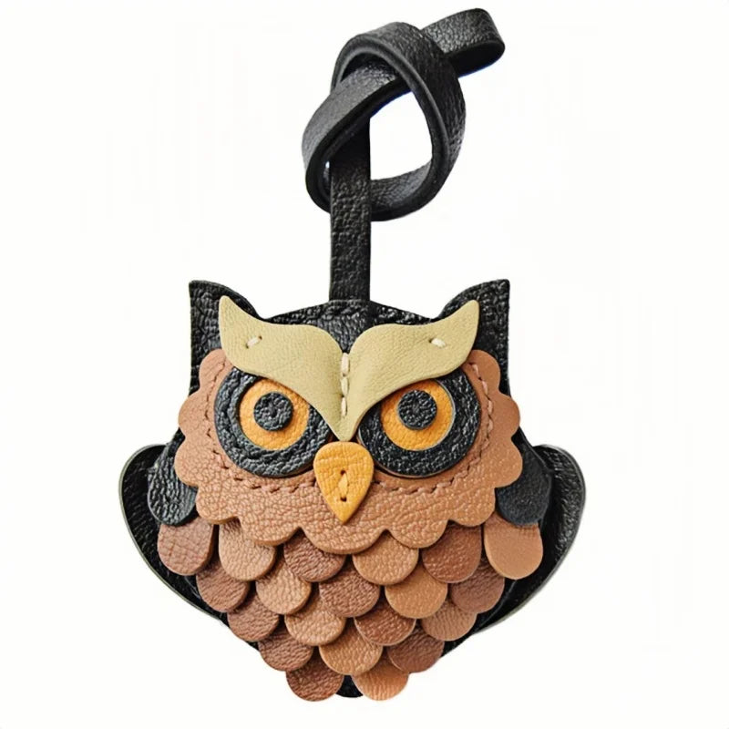 Handcrafted Owl Leather Bag Charm | Keychain | Premium Quality | Unique and Sophisticated Design