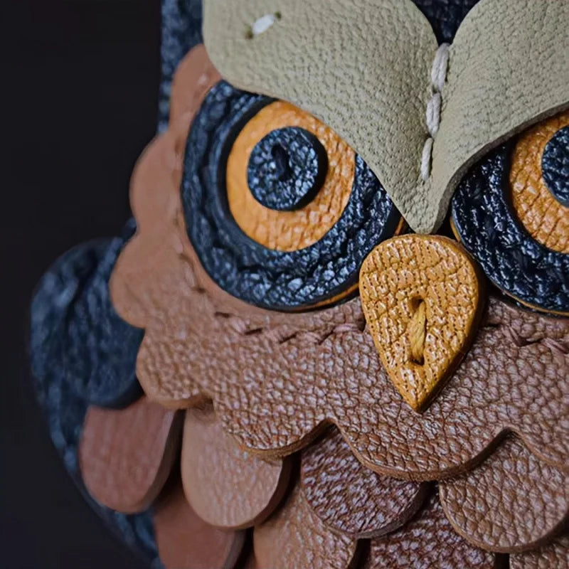 Handcrafted Owl Leather Bag Charm | Keychain | Premium Quality | Unique and Sophisticated Design