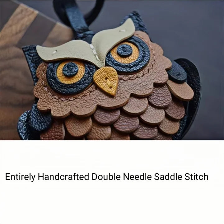 Handcrafted Owl Leather Bag Charm | Keychain | Premium Quality | Unique and Sophisticated Design