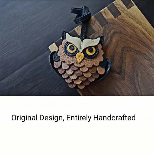 Handcrafted Owl Leather Bag Charm | Keychain | Premium Quality | Unique and Sophisticated Design