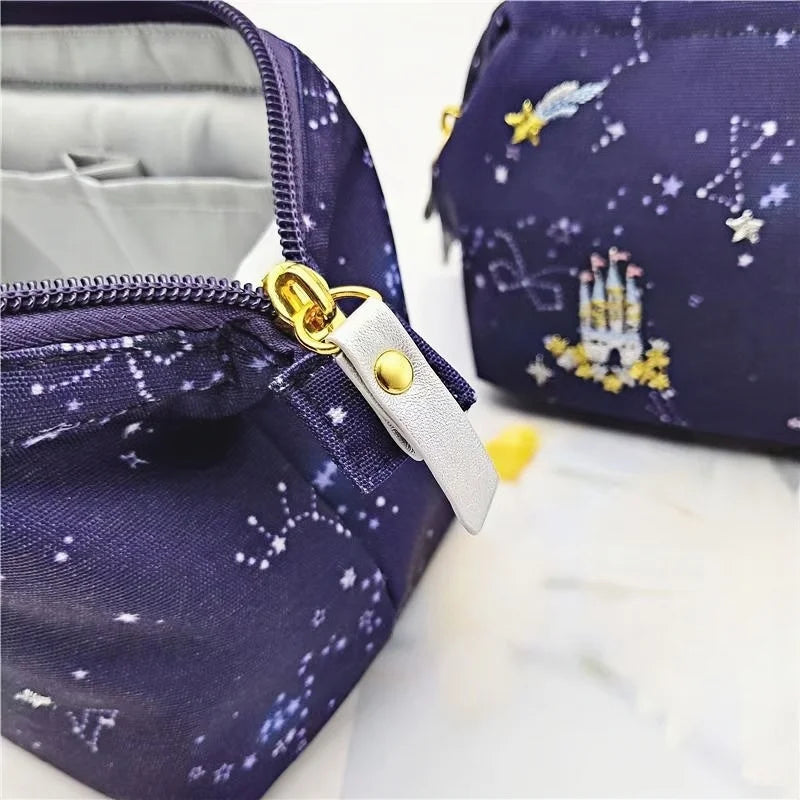 Whimsical Embroidered Fairy Princess Starry Sky Makeup Bag | Spacious and Portable Toiletry Organizer