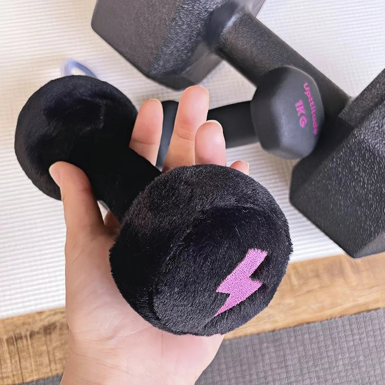 Plush Dumbbell Charm – Adorable Fitness-Inspired Bag Accessory for Gym Lovers