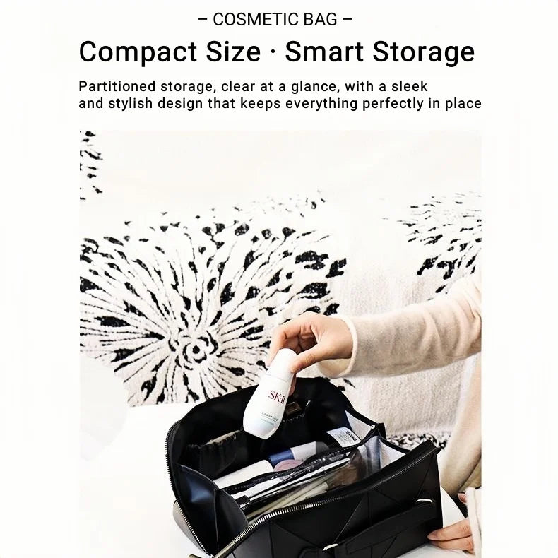 New Foldable Cosmetic Bag - Large Capacity Portable Handheld Toiletry and Storage Bag for Women