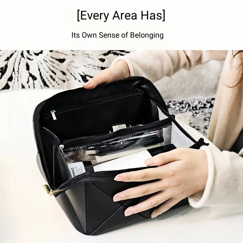 New Foldable Cosmetic Bag - Large Capacity Portable Handheld Toiletry and Storage Bag for Women