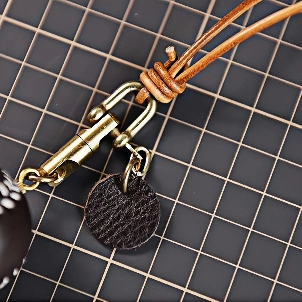 Handcrafted Leather Baseball Bag Charm – Genuine Cowhide, Keychain or Bag Accessory, Thoughtful Gift for Sports Lovers