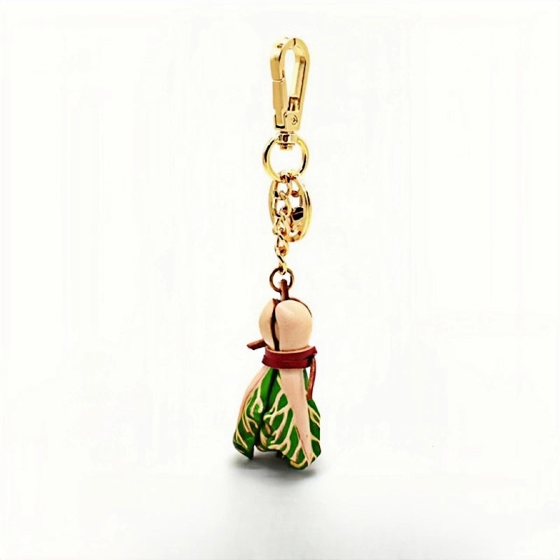 Leather Cabbage Charm – Fun Vegetable Bag Accessory, Full-Grain Cowhide, Keychain and Bookmark, Creative Design for Everyday Use