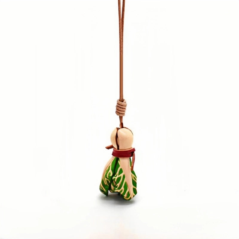 Leather Cabbage Charm – Fun Vegetable Bag Accessory, Full-Grain Cowhide, Keychain and Bookmark, Creative Design for Everyday Use